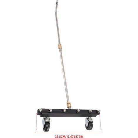 Nettoyeur de train de roulement pour nettoyeur haute pression 4000 psi – 6 buses et 2 baguettes d'extension – Roues pivotantes pour surfaces larges (1/5)