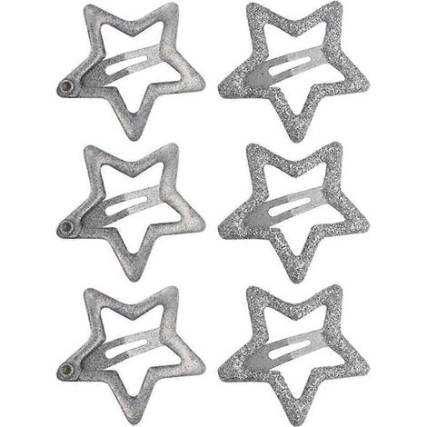 Set mit 6 funkelnden, sternförmigen Haarspangen, Haaraccessoires, Partygeschenke (1/4)
