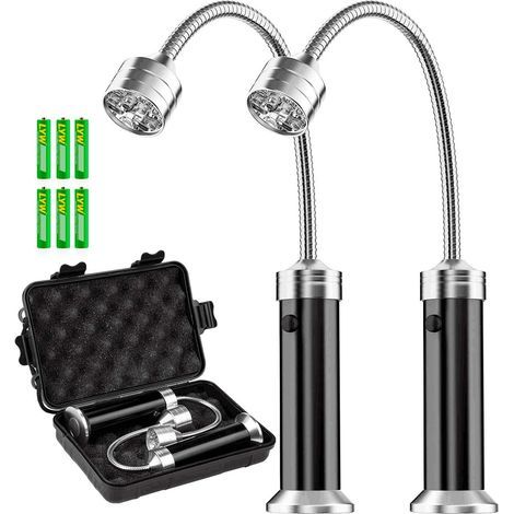 Lampe pour Barbecue Lot de 2 Lumières LED de Gril BBQ avec Base magnétique Rotation à 360 Degrés Flexible Réglable pour Barbecue, Camping, Fête, Extérieur (1/5)