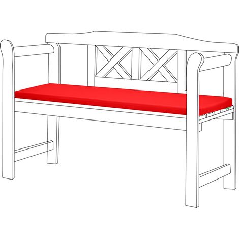 Gardenista - Sitzkissen für 2-Sitzer-Außenbank, 117x39x5 cm wasserabweisende Sitzbankauflage, langlebige und leichte Gartenbank-Sitzpolsterung für Terrassenmöbel - Rot (1/5)