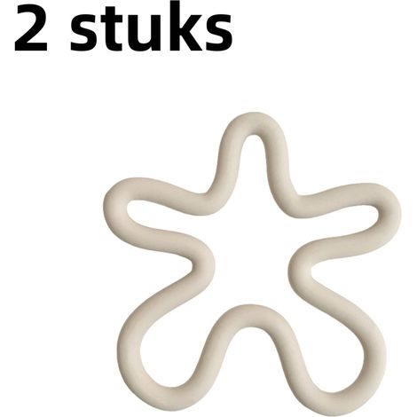 Trépied en 2 parties - Set de table isolant en silicone de forme irrégulière - Set de table résistant à la chaleur pour la cuisine - Blanc (1/5)