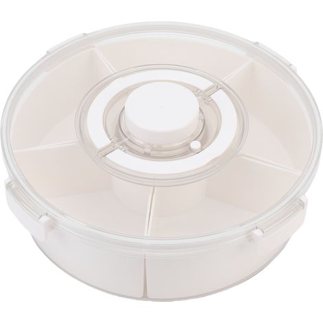 Plateau Service Divisé Sous Vide avec Couvercle Poignée – Boîte En-cas Charcuterie Container Fruits Noix En-cas Fête Réception 6 Compartiments Amovibles (1/5)