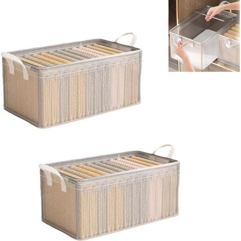 2 pièces pour armoire à vêtements, boîte de rangement peu encombrante pour couettes,oreillers,couvertures,literie (1/5)