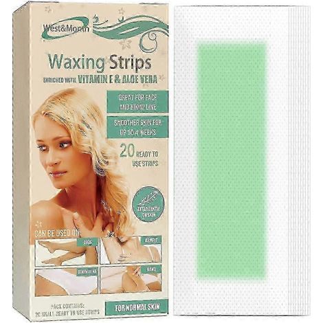 Bandes de cire dépilatoires douces, rapides et efficaces, sans traces noires, boîte de 20. (1/4)