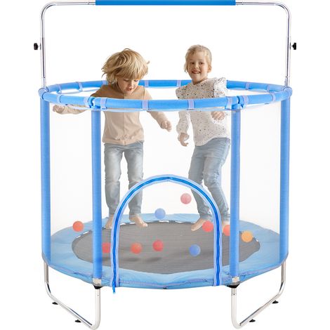 Mophorn Trampoline pour enfants de 140 cm, trampoline d'intérieur et d'extérieur de 4,6 pieds, mini trampoline récréatif pour tout-petits avec filet de sécurité et panier de basket-ball