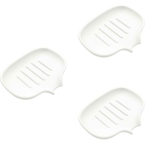 Porte-savon - Silicone - Évacuation Eau Rapide - Pour Salle De Bain Cuisine Lavabo Douche - Lot De 3 (1/5)