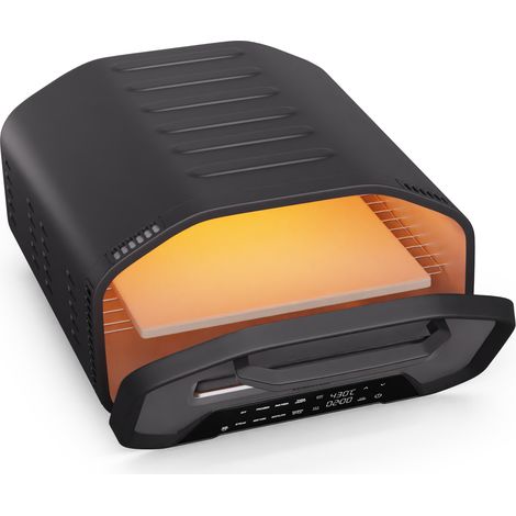 Klarstein Accessoires Pour Four à Pizza - 1700W, 430°C, Double Chauffage, Compact, 7 Programmes, Affichage Numérique, Poignée Cool-Touch, Porte en Verre à 3 Couches, Boîtier en Acier Noir (1/5)