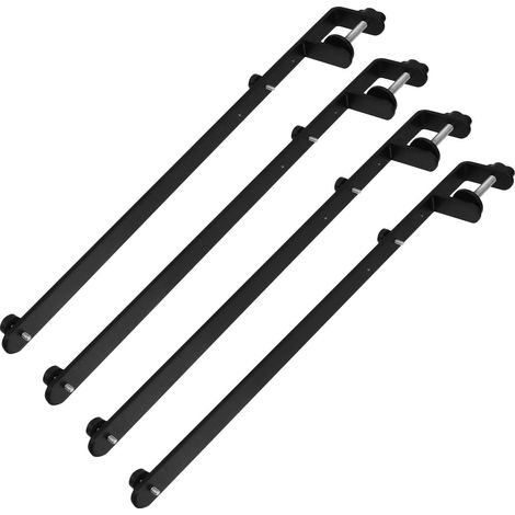 Accessoires de bureau en métal noir - 4 pinces réglables pour panneaux perforés 1 à 5,5 cm (0,4 2,2 (1/5)