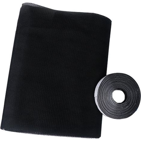 Moustiquaire fenetre-Filet d'écran anti-moustique auto-adhésif écran de cryptage bricolage Velcro, 130cm 150cm,noir (1/5)
