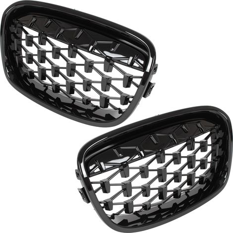 BMW 1 F20 F21 11-14 Kühlergrill zwischen den Scheinwerfern (Nieren) links + rechts, komplett schwarz, Stern (1/5)