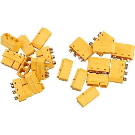 Paires de Connecteurs Mâles Femelles XT60 (2 + 4) avec Broche de Signal et Gaine, Accessoires de Fil à Souder pour Modèle D'Avion RC (1/2)