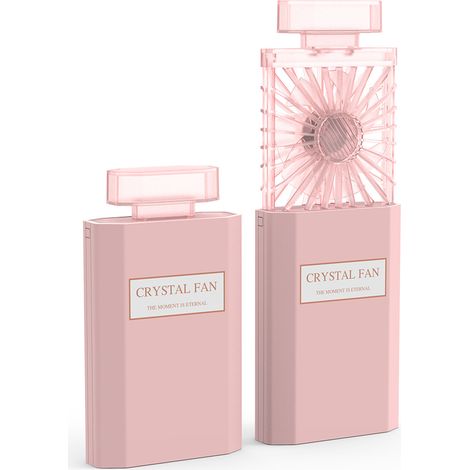 Mini ventilateur pour femmes et filles à la mode, ventilateur portable sans fil, ventilateur à pompon rechargeable pour les voyages et les activités de plein air (1/2)