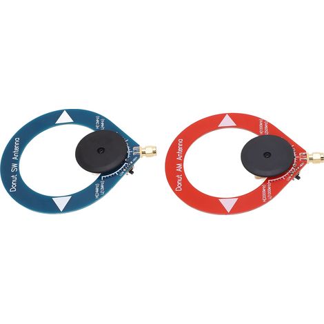 Mini-tragbare Anti-Interferenz-Schleifenantenne, 2 Stück, Donut-Form, AM/MW/SW-Empfang, Kurzwellenradioempfang, geringe Störungen, Adapterzubehör (1/5)