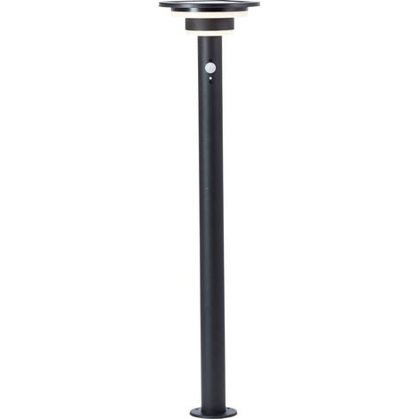 Potelet extérieur - BRILLIANT - GARVINA - LED et solaire - Détecteur de mouvement - Acier inoxydable et plastique - 4 W - Noir