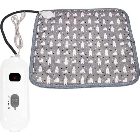 Coussin Chauffant pour Animaux de Compagnie, Coussin Chauffant électrique pour Chien Chat Tapis Chauffant réglable étanche avec Cordon en Acier résistant à la Mastication 45x45 cm (1/5)