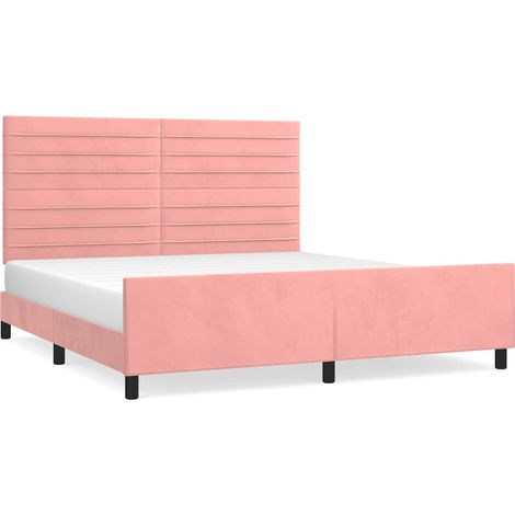 Maison Exclusive - Giroletto con Testiera Rosa 180x200 cm in Velluto (1/5)
