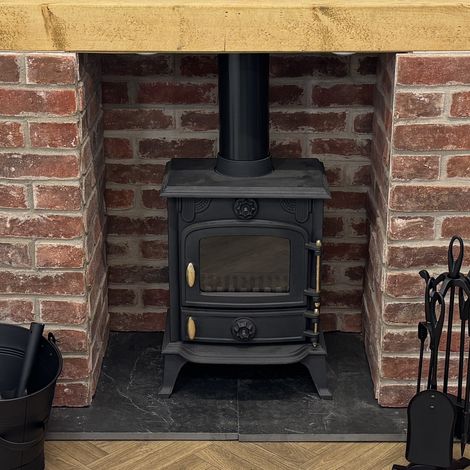5KW Multifuel Wood Stove Log Burner Cast Iron JA013