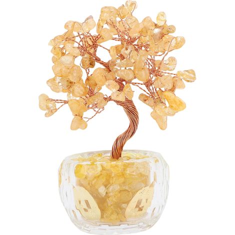 Arbre à argent Feng Shui, énergie positive, décoration de bonne fortune pour la richesse et la chance, décoration d'intérieur jaune (1/5)