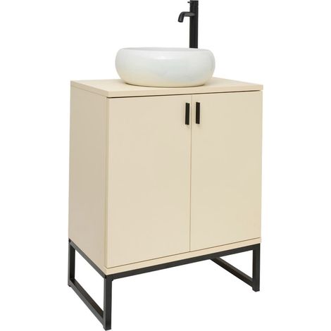 Ensemble meuble avec vasque - Ceramia - Easy - 60x73x36 cm avec vasque ronde 36 cm - jasmin