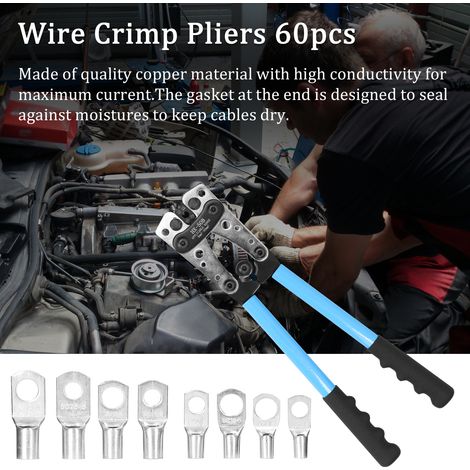Surtido de 60 terminales de crimpado de cobre para cables de automoción, cables desnudos y cables termorretráctiles. (1/2)