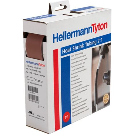 Hellermann Tyton Warmschrumpfschlauch 2:1 braun 5m Rolle (1/2)