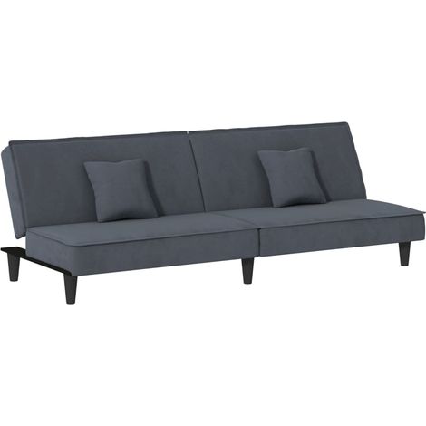 Canapé-lit,Canapé convertible gris foncé Velours CFW14158 (1/5)