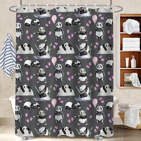Rideau de bain en polyester 180x180 avec œillets rideau séchage rapide pour jeune couple emménageant (1/5)