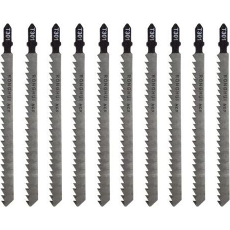 10 pièces lames de scie sauteuse Lame pour la coupe optimisée du bois, du PVC et du plastique, de scie sauteuse emmanchement T