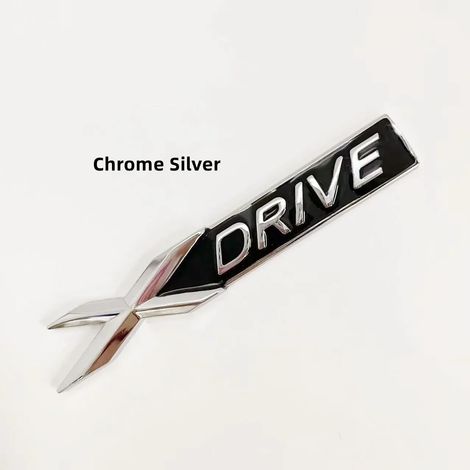 (Xdrive Chrome) - Emblème autocollant 3D en métal avec lettres XDRIVE, SDRIVE et EDRIVE, pour coffre arrière de voiture, compatible avec BMW E46, E39, E60, E90, F10, F30, E36, X3, X6, X5 et X7. (1/5)