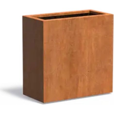 Adezz Pflanzgefäß Carrez Standard Rechteck aus Corten-Stahl Pflanzkübel Größe 80x40x80 cm (1/5)