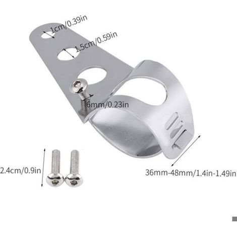 Support Phare Moto - Acier Inoxydable - Universel Pour Custom Roadster Trail Café Racer - Noir Brillant - Paquet De 2 (1/5)