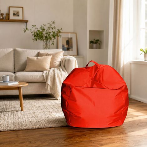 Dmora Pouf élégant, couleur orange, Mesure 65 x 50 x 65 cm (1/4)