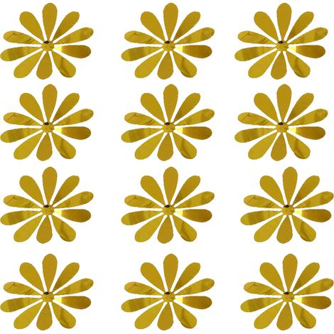 Lot de 12 autocollants muraux 3D motif tournesol pour mariage, fête, marché, décoration murale festive. (1/4)