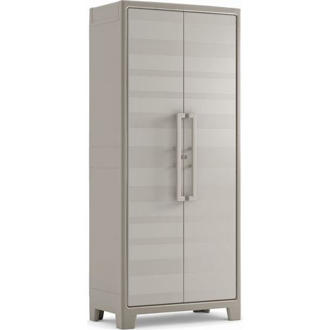 Keter – Armoire de jardin étanche 182cm – Résistante aux intempéries – Étagères réglables – Capacité 30kg par étagère – Dimensions 80x44x182cm