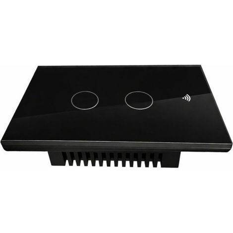 Interruttore Da Incasso Scatola 503, Touch Nero, WIFI 2.4G Matter, TUYA, Smart Life,Apple Home, Google Home, Alexa, SmartThings, 10A, AC 90-250V, 50/60HZ, 120X72X38mm, IP20,Disponibili 1,2,3 Tasti (2 (1/3)