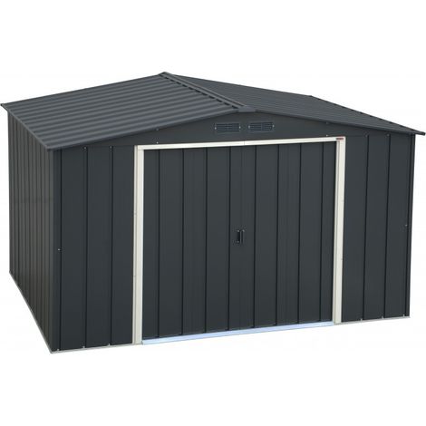 Casetta da giardino premium Duramax by Ezooza 2422 x 3221x 1961 mm in metallo grigio 10 x 8: soluzione robusta e spaziosa
