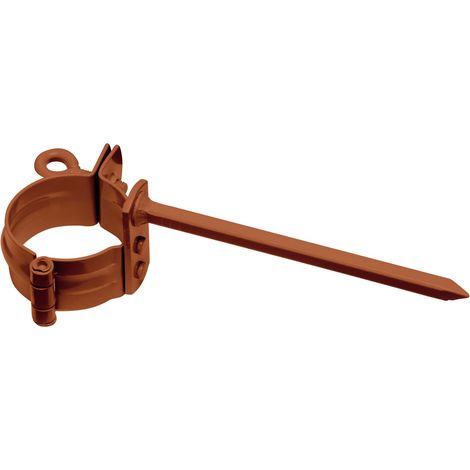 INEFA Collier avec cheville à frapper 110 mm Acierplastifié, Accessoires pour gouttières, montage simple, Made in Germany - 50mm, 1 pièce Marron