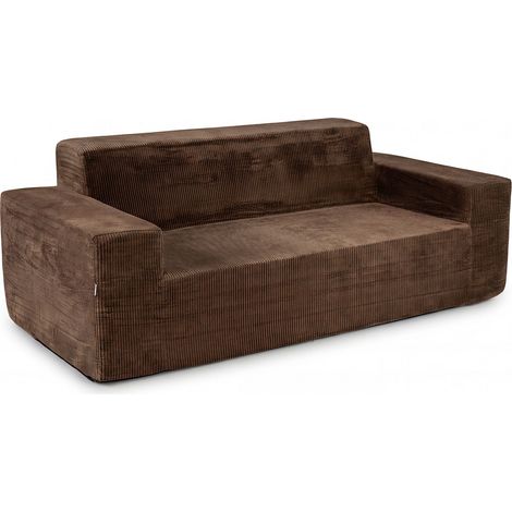 Canapé 3 Places en Velours Côtelé, Canapé sans Cadre avec Dossier Haut, Accoudoirs Larges et Assise Profonde pour Salon, Appartement, Chambre, Petits (1/5)