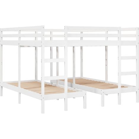 Maison Exclusive - Litera triple madera maciza de pino blanca 200