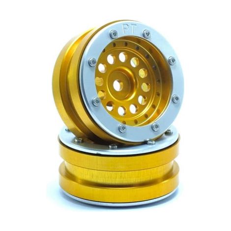 Beadlock Wheels PT-Bullet Gold/Silver 1.9