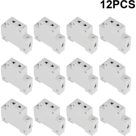 12 Stück BERM Steckdosen-DIN-Schienenmontage 2-poliger modularer Steckdosenverteiler Zubehör 250V