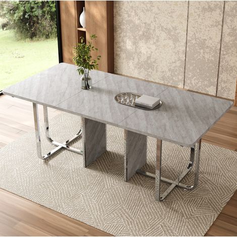 MEUBLIV Tavolo da pranzo 180x80x75 cm grigio – gambe in metallo, 6-8 persone (1/5)