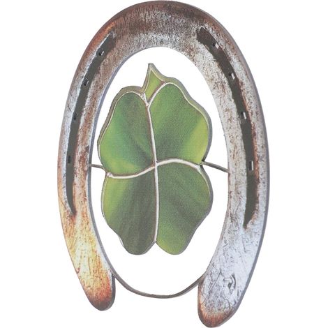 Pendentif Décoratif Style Élégant et Solide en Métal Forme Trèfle à Quatre Feuilles Fer à Cheval Chanceuse Décoration Murale Maison (1/5)