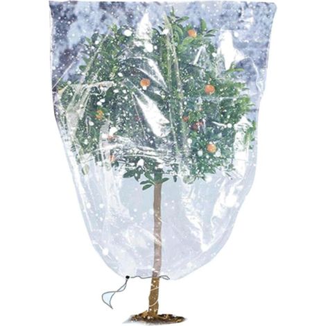 140x200cm Plant Covers Freeze Protection, Clear Plant Shelter, Freeze Plant Film Cover, Pe Freeze Plant Film Cover, Waterproof Greenhouse Cover Bag with Drawstring for Outdoor Garden Plants (1/5)