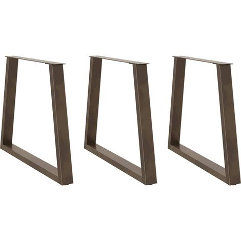 Esstischbeine V-Form 3 Stück Naturstahl 80x(72-73,3) cm Stahl