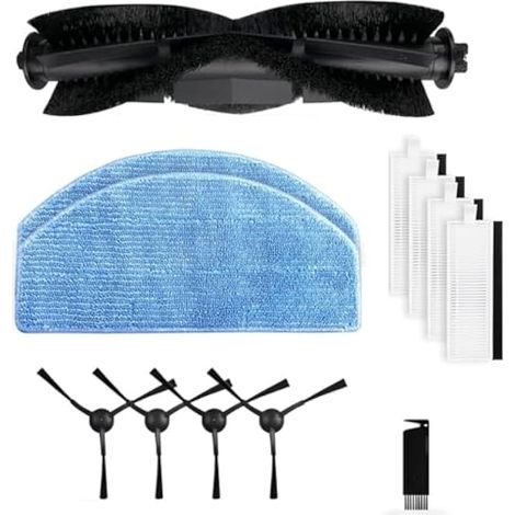 Kit de pièces de rechange pour aspirateur Honiture G20/G20 Pro, pour aspirateur robot Laresar Evol 3, 1 brosse principale, 4 brosses latérales, 4 filtres HEPA, 2 chiffons de nettoyage