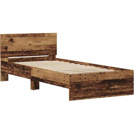 Lit simple,Lit adulte,Cadre de lit Bois ancien 75 x 190 cm Bois d'ingénierie CFW1171553 (1/5)