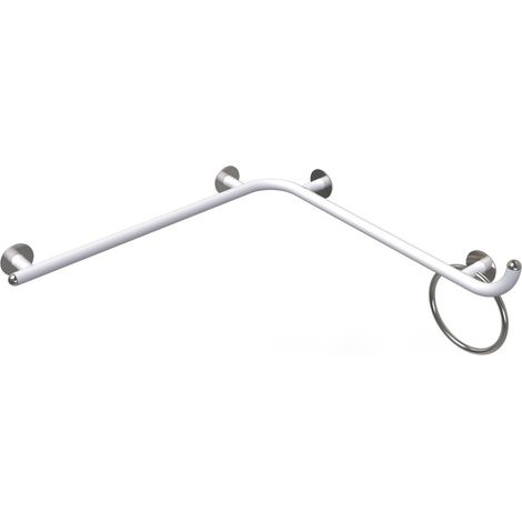 Maniglia di sicurezza angolare 70x70 destra giotto inox bianco opaco (1/3)