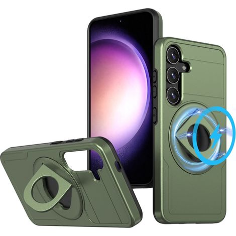 Funda MagSafe para Samsung Galaxy S24, imán militar, verde. (1/5)