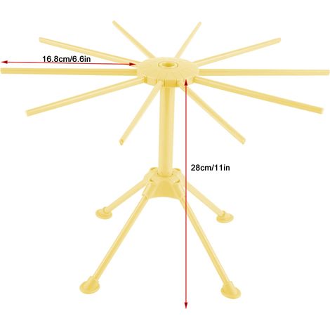 Séchoir à Pâtes et Spaghetti Pliable, Rack de Séchage Noodle Compact (Jaune) (1/5)